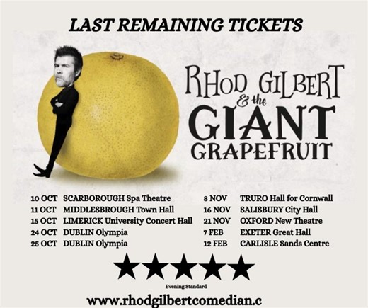📢LAST REMAINING TOUR TICKETS 👇 www.rhodgilbertcomedian.com | RHOD GILBERT