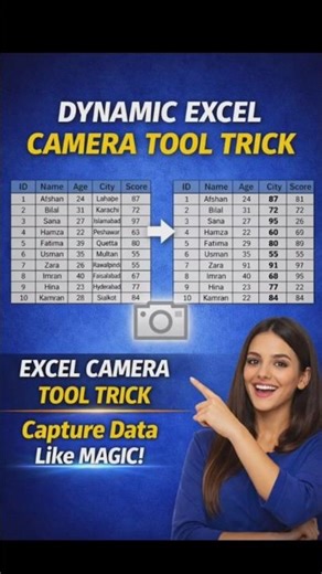 DYNAMIC EXCEL CAMERA TOOL TRICK 📸✨ Capture Data Like MAGIC! 🚀