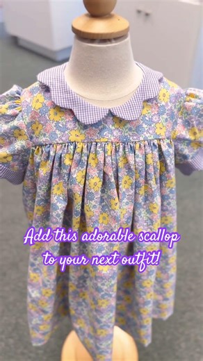 Add some flair with a scallop collar and cuff 💜 #sewing #dressmaking