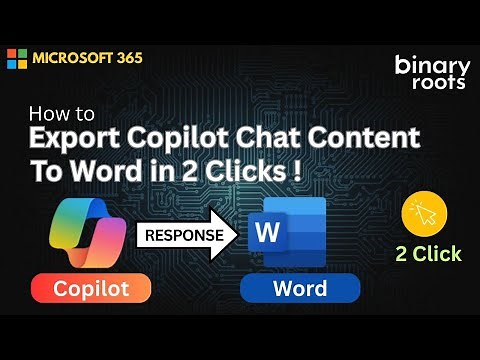 Export/Save Copilot Chat Content to Word File in 2 Clicks | Quick & Easy Guide