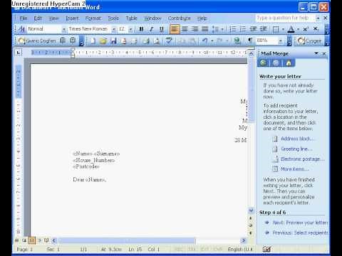 3.1 Mail Merge in Access & Word Using a Table