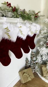 Red Velvet Christmas Stocking, Traditional Christmas Stocking, Personalized Red Stocking, Red and Gold Christmas Decor - Etsy