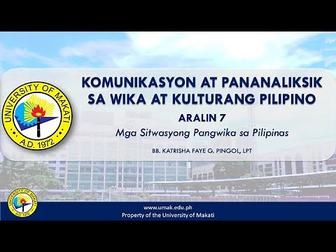 Aralin 7: Mga Sitwasyong Pangwika sa Pilipinas | Komunikasyon at Pananaliksik