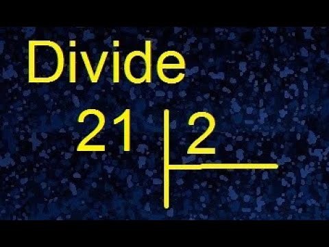 Divide 21 by 2, division with decimal result