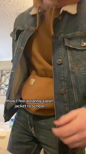 More cowboy 😂 #godisgood #fitcheck #cowboy #trending #school #fyp #jeanjacket #fypシ゚viral #fyp #makemefamous #blowup #country