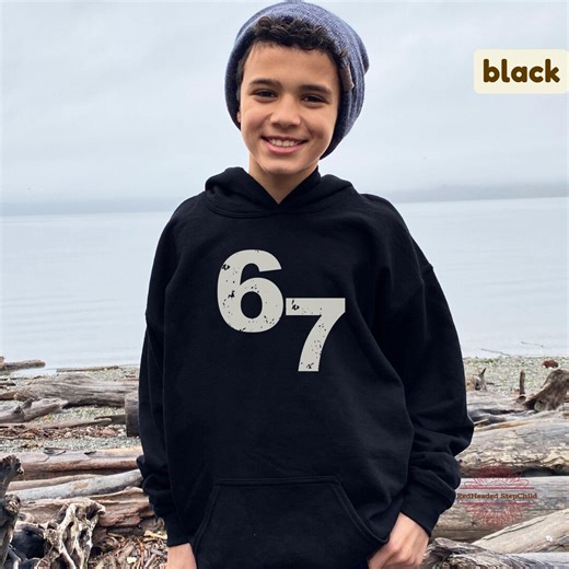 Youth 67 Distressed Hoodie | Kids Six Seven Shirt | 6 7 Gift - Etsy