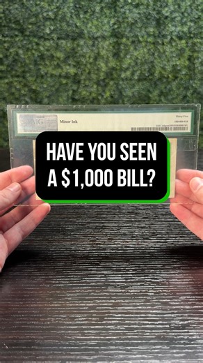 11K views · 31 reactions | RARE $1,000 BILL FROM 1934! 朗 This 1934 $1000 United States Federal Reserve Note - Kansas City - J00027429A - PMG 35 is available now in our April Pop Culture Elite Auction that closes tomorrow with Open Extended Bidding at 10pm ET ⏰ Bid now: https://bit.ly/4cmcRpX | Goldin | Facebook