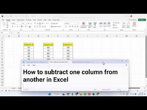 How to subtract one column from another in Microsoft Excel