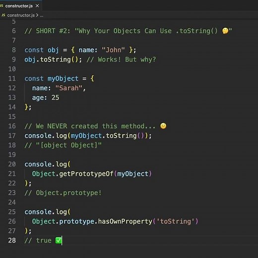 Why Your Objects Can Use toString | #coding #javascript #frontendcourse