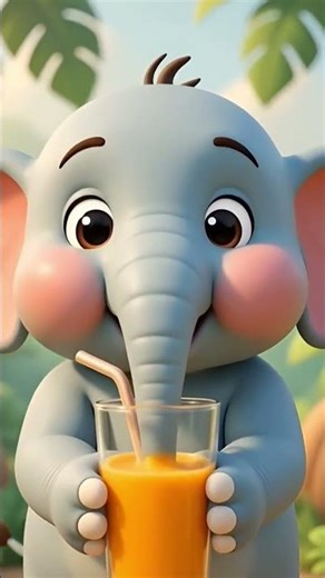 Elephant Uses Trunk as Straw 🐘🥤 So Funny 😂 #funnyshorts #trendingshorts #animals #english