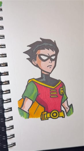 𝐁𝐞𝐧𝐣𝐢 𝐒𝐭𝐮𝐟𝐟 | Robin coloring tutorial 😰🤫 #fyp #art #drawing #robin #batman #teentitans | Instagram