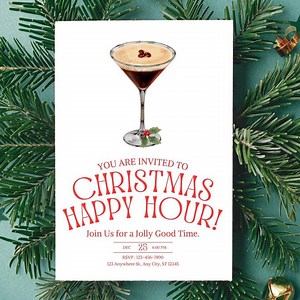 Christmas Happy Hour Invitation: Adult Cocktail Party (printable) - Etsy