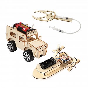 [Hot Item] Stem Physics Laboratory Series 3-in-1 Wood Ship Truck Robotic Arm Toy Set Montessori Educational Science Toys Kits for Children