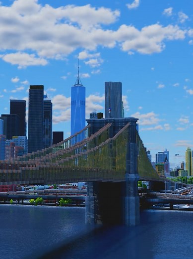 Construcción a escala 1:1 del Puente de Brooklyn en NYC