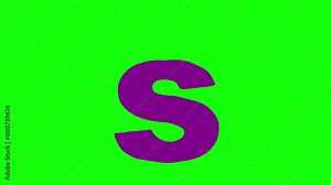 S letter color small forming isolated. Cartoon animation compatibile part of alphabet serie. Hand drawn bold educational style for children. Good for education movies, presentation, learning.
