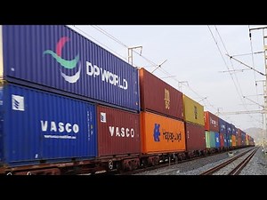 WDG4G Honkar pulling double stack container Crossed Beawar | NWR