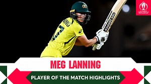 A captain's knock 👌 Meg Lanning's steadying knock of 97 has won her the Player of the Match award after Australia's victory over India. HIGHLIGHTS 📹 | ICC - International Cricket Council
