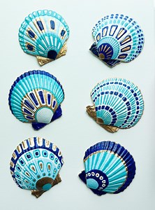 Blue Assorted Painted Shells - Etsy UK