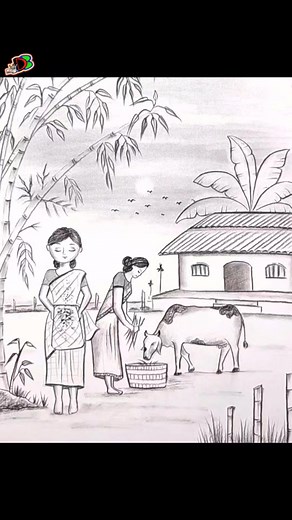 33K views · 403 reactions | Village scenery #drawing #scenery | Drawing Book | Facebook