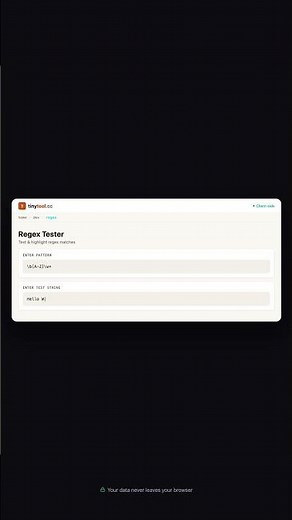 Regex Tester — Free Online Tool | TinyTool.cc