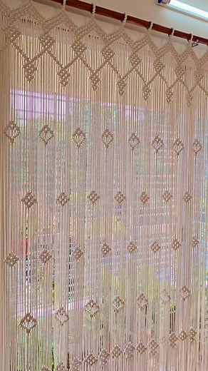 একজন প্রবাসি ভাইয়ের স্বপ্নের বাড়ির জন্য তৈরি হয়ে গেছে, নতুন ডিজাইনের ম্যাক্রমি কার্টেইন 🥰🥰 #handicraft #InteriorDesign #curtain #macrameCurtains #internationalcraft #পর্দা #macrame | চতুর্ভুজ -Choturvuz