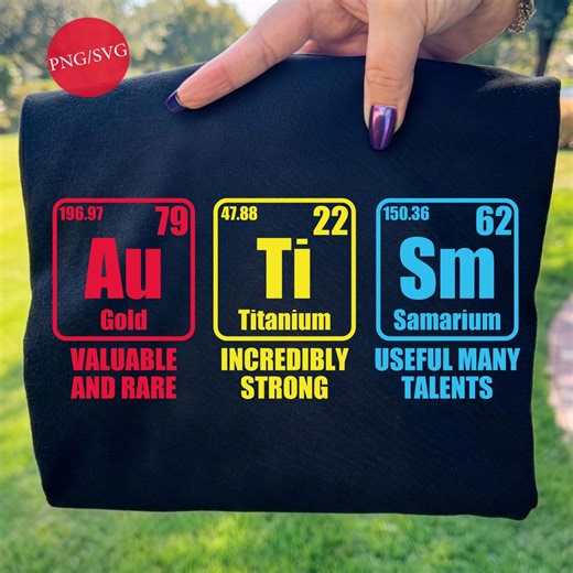 Au Ti Sm Periodic Table Autism Design PNG SVG: Autism Awareness Science Shirt Design (digital Download) - Etsy