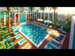 How To Make A Swimming Pool with Sun Chairs in Minecraft
