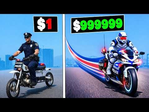 $1 to $1,000,000,000 POLICE BIKES in GTA 5! l VarunOP