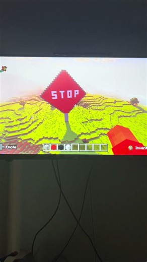 I Built a stop sign in Minecraft bc I thought it would be funny #shorts #craft #minecraft