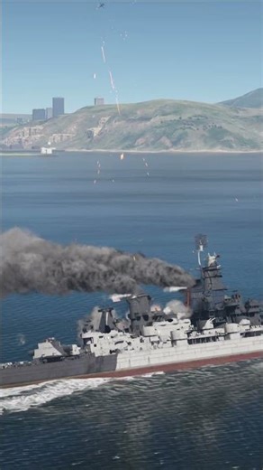 USS Iowa Battleship Defends Against Air! #shorts