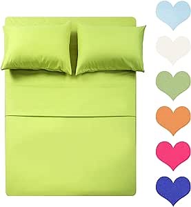 Best Season 400 Thread Count Cotton Full Size Sheet Set (Light Green Color) 4 Piece - 100% Long Staple Cotton Sheets Set, Soft Cotton Bed Sheets Sets with Deep Pocket fit Upto 16 inch