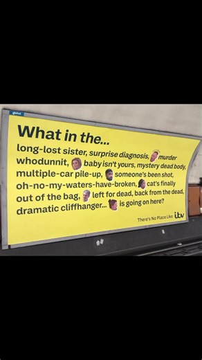 Bakerloo Line ITV poster of Coronation street and Emmerdale #corrie #emmerdale #itv #tfl