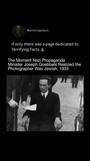 Terrifying As Facts on Instagram: "In September 1933, a single photograph at the League of Nations froze pure hatred in time, as Nazi propagandist Joseph Goebbels realized the man behind the camera was Jewish, transforming polite composure into a chilling, venomous stare. Captured unintentionally, the image exposed the regime’s true soul, revealing how ideology poisoned humanity itself, where identity triggered instant hostility, and history was documented not through violence, but through one f