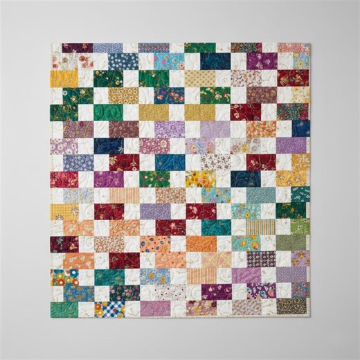 Colorful Patchwork Quilt Pattern | Modern Brick Layout Scrap Quilt (PDF Download) - Etsy