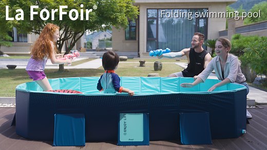 Watch Foldable Kids' and Adults'  Swimming Pool Hard Plastic Shell on Amazon Live