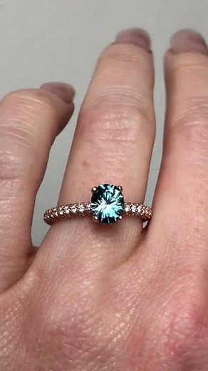 1.4 Carat Teal Blue Sapphire Ring | Montana Sapphire Engagement Ring