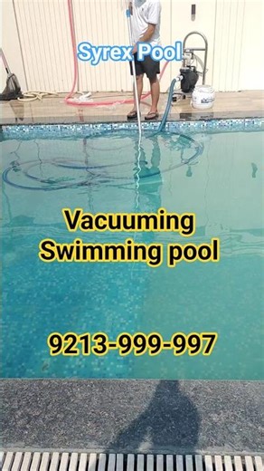 #DreamTrackAI swimming pool vacuuming with the help of suction pump and vacuum head