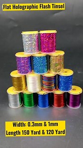 1mm Wide Fly Tying Flat Mylar Tinsel Flash Tape Holographic Tinsel Material for Flashback Nymphs Saltwater Streamer Patterns