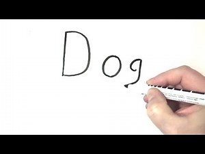 How to Turn Words Dog into a Cartoon - Step by Step for Kids