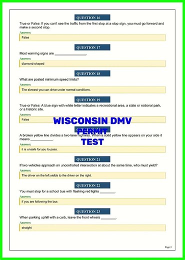WISCONSIN DMV PERMIT TEST video