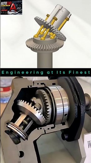 Differential Gear Mechanism Explained in 3D Animation #shorts