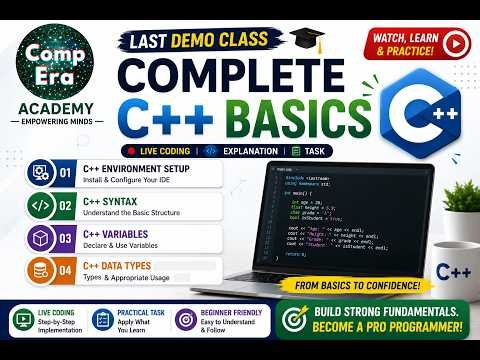 Complete C++ Basics | C++ Variables | C++ Datatypes | How to install C++, VS Code and MinGW Compiler