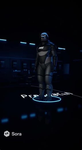 Cyborg panda transforms Part 5 #cyborg #panda #transformation #hologram #dataprivacy