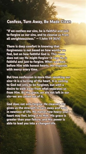 Confess, Turn Away, Be Made Clean — The Truth of 1 John 1:9