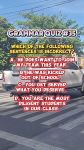 Grammar Quiz #35. #grammarchallenge #grammarlesson #grammarquiz #grammar #englishlearning #learningenglish #englishisfun #englishlesson #reels #reelsviral #viralreels #viralreelsfbpage | Learn English