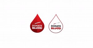 Animation Donate Blood Text White Red Blood Droplet Syringe Logo