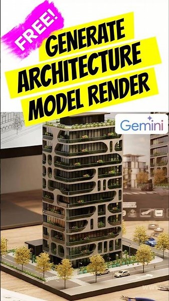 Google Gemini - Free AI to Generate Architecture Model Render #gemini #revit #architecture