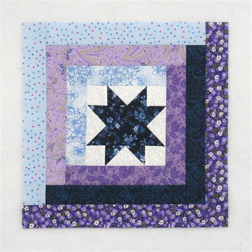 Starshine Log Cabin BLOCK Pattern - PDF Quilt BLOCK Pattern - Log Cabin Variation - 15 Inch Block - Traditional Pieced - Etsy