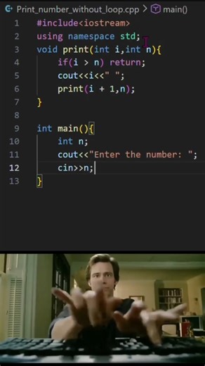Print 1 to N Using Recursion in C++ 🔥Must-Know Logic for Coding Interviews 💯#viral #shorts #coding