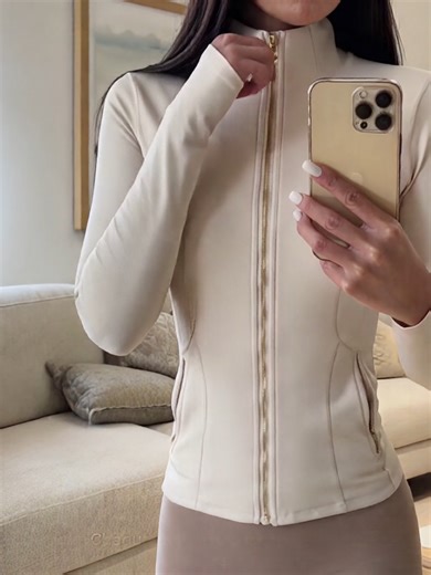 Spring Autumn Gold Zipper Jacket - Limited Edition Sports Top